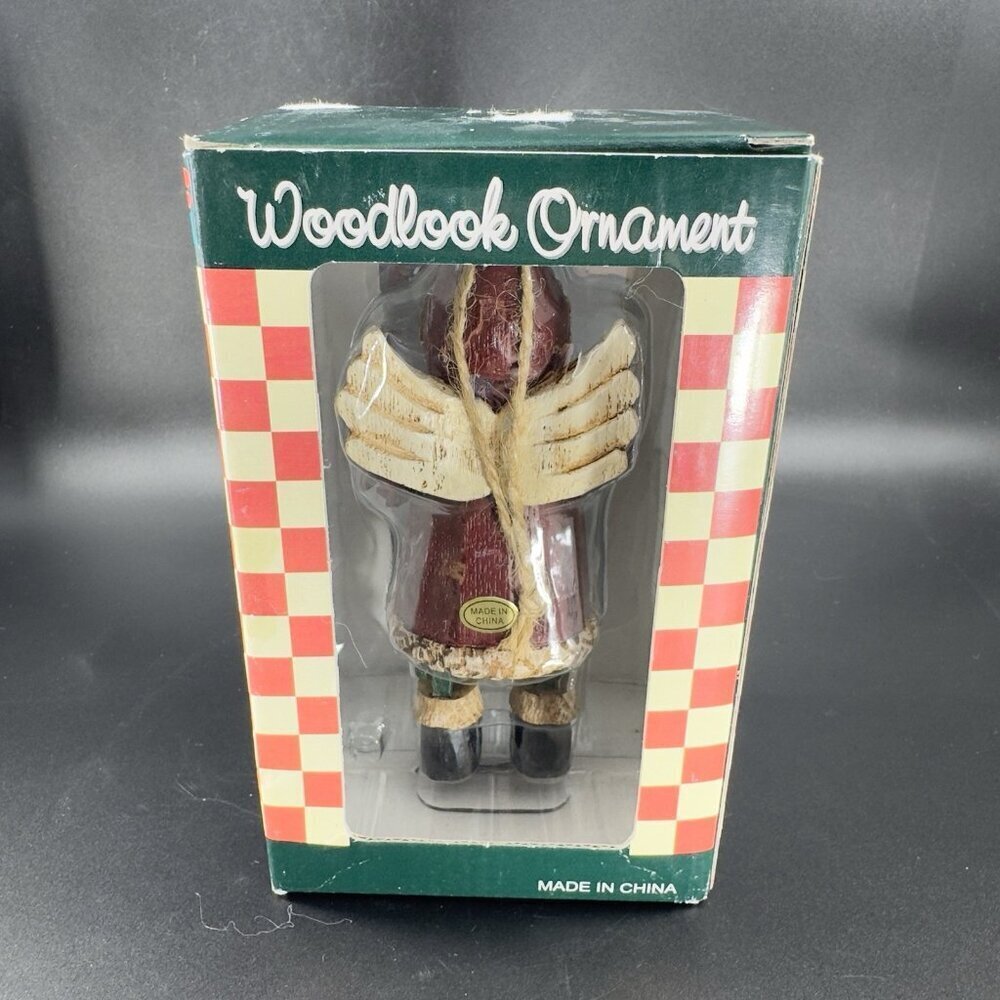 SWC Woodlook Christmas Angel Ornament Figurine Resin Figure New In Box Vintage - Picture 3 of 7